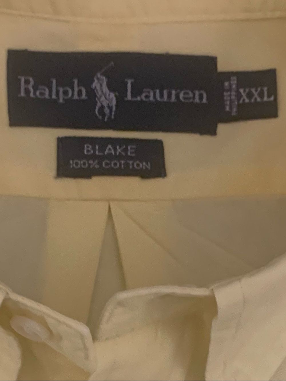 RALPH LAUREN SS BLAKE All Cotton Yellow Shirt - Picture 3 of 6